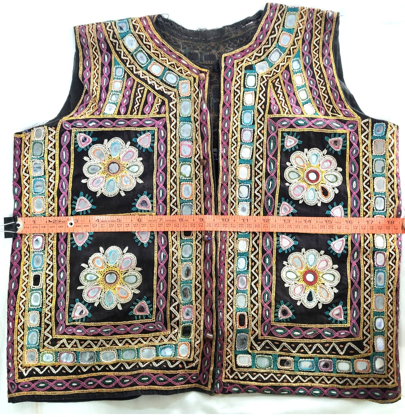 Vintage Kutchi Mirror Work Jacket – Rare Handmade Tribal Embroidery from Kutch, India (Collector Textile)
