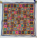 Vintage Ahir Heer Embroidery Chakla Pair – Handmade Kutch Silk Textile Wall Art (50+ Years Old)