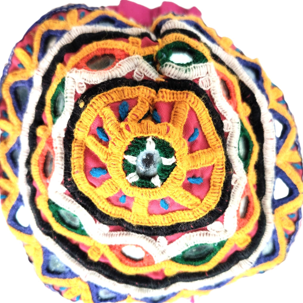 Vintage Rabari Embroidered Baby Jacket with Cap – Handmade Kutch Textile (6–8 Months)