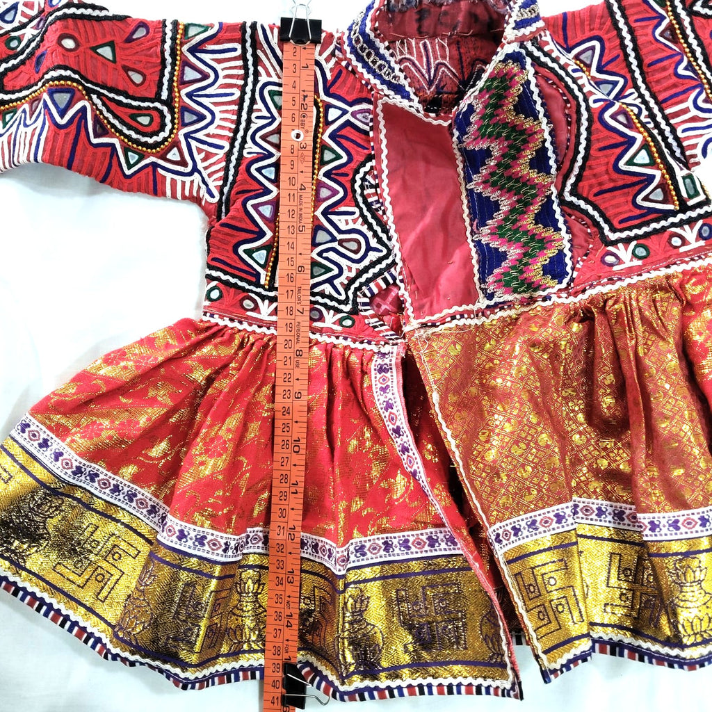 Vintage Rabari Embroidered Baby Jacket with Cap – Handmade Kutch Textile (6–8 Months)