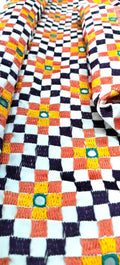 Vintage Geometric Hand Embroidered Textile (30–35 Years Old) – Jain Folk Art Inspired by Ahir & Rajput Embroidery, Kutch India