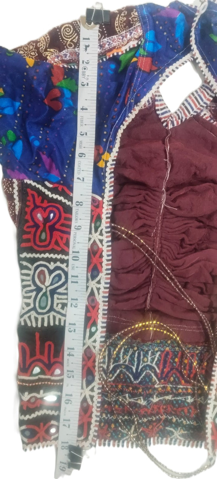 Upcycled Rabari Embroidered Velvet Choli Blouse – Vintage Kutch Tribal Textile Top