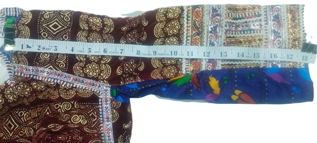 Upcycled Rabari Embroidered Velvet Choli Blouse – Vintage Kutch Tribal Textile Top