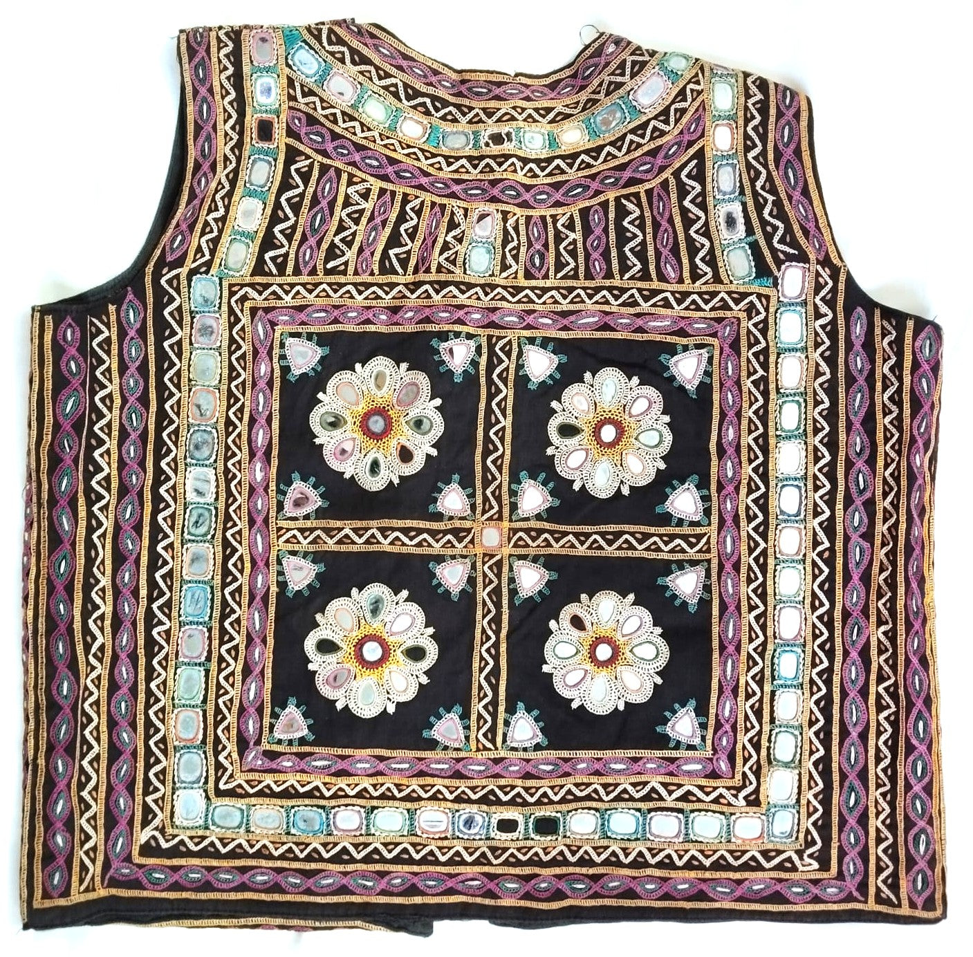 Vintage Kutchi Mirror Work Jacket – Rare Handmade Tribal Embroidery from Kutch, India (Collector Textile)